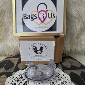 ROSE'S CLOSET HEN ON THE NEST EXCLUSIVE COLLECTION SMOKE GLASS NIB SOLD OUT HTF